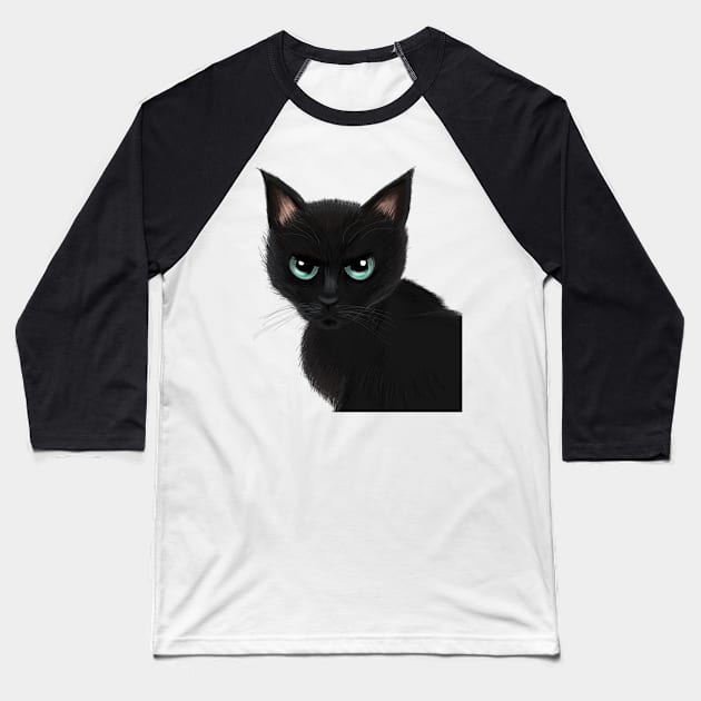 Angry cat Baseball T-Shirt by BATKEI